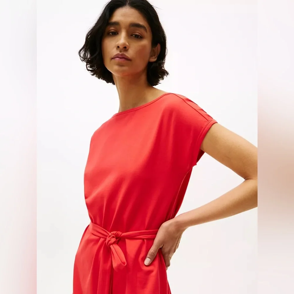 Brand New Tommy Hilfiger Women’s Coral Belted Stretch T-Shirt Dress, Size M, NWT - Picture 2 of 7